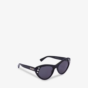 Moschino Black Cat-Eye Sunglasses with Studded Detail